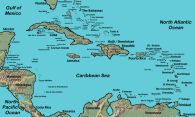 map of the caribbean