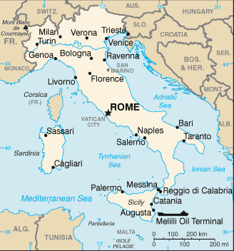 map of Italy